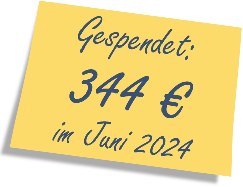 Wir haben gespendet: 344 EUR im Juni 2024.
